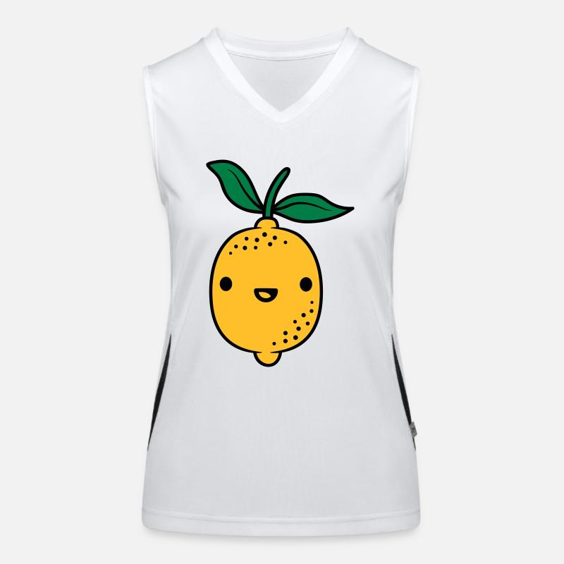 Fruit de citron kawaii Débardeur respirant contrasté Femme