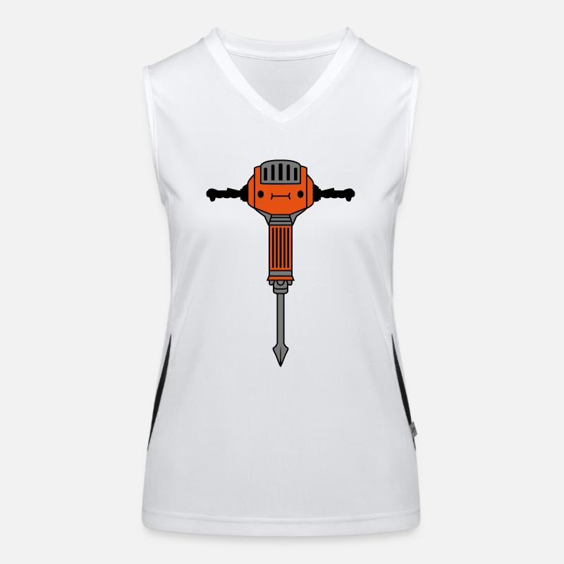Süßes Gesicht Presslufthammer Funktionelles Kontrast-Tank Top für Frauen