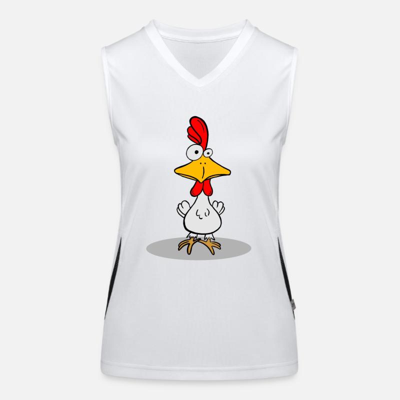 verrücktes Huhn Funktionelles Kontrast-Tank Top für Frauen