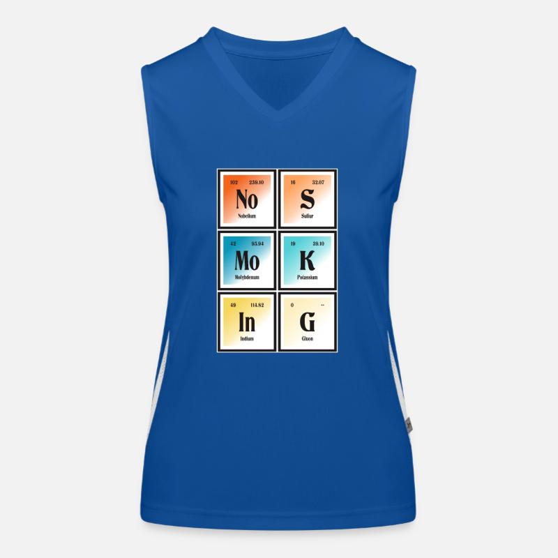 Nichtraucher - Periodensystem der Elemente Funktionelles Kontrast-Tank Top für Frauen