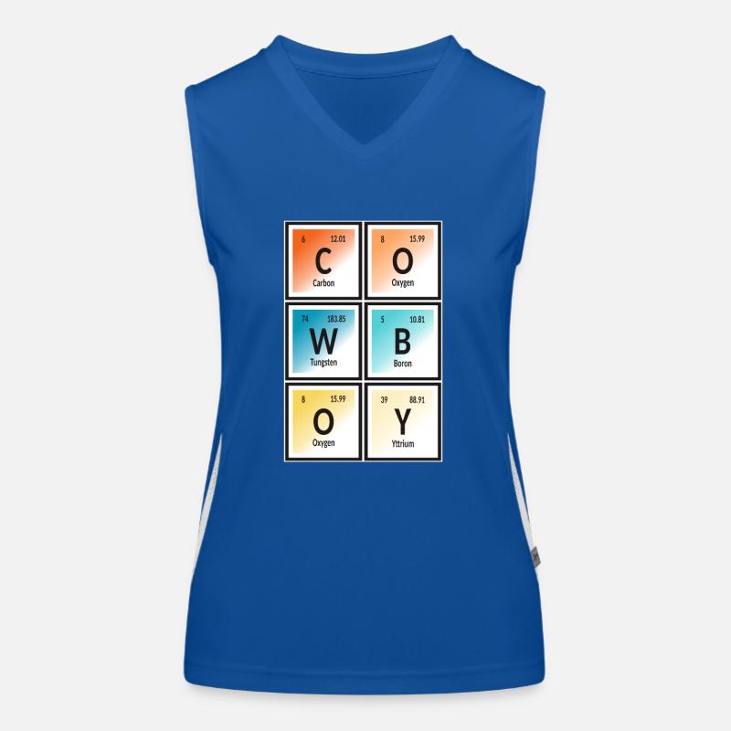 Cowboy | Periodensystem der Elemente Funktionelles Kontrast-Tank Top für Frauen
