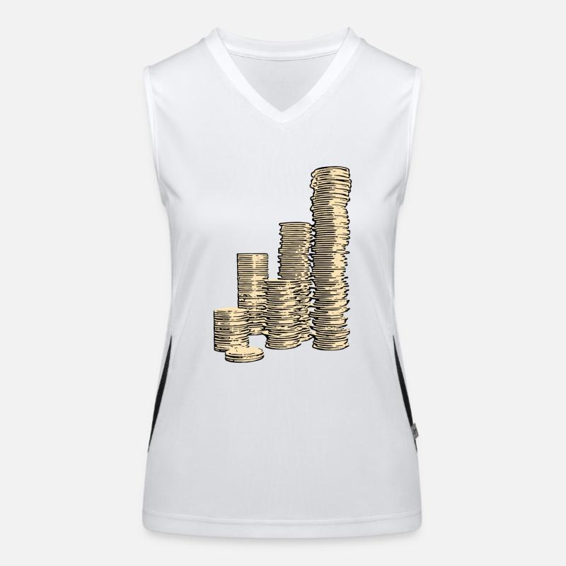 Coin Stack - Digital Illustration Women's Functional Contrast Tank Top
