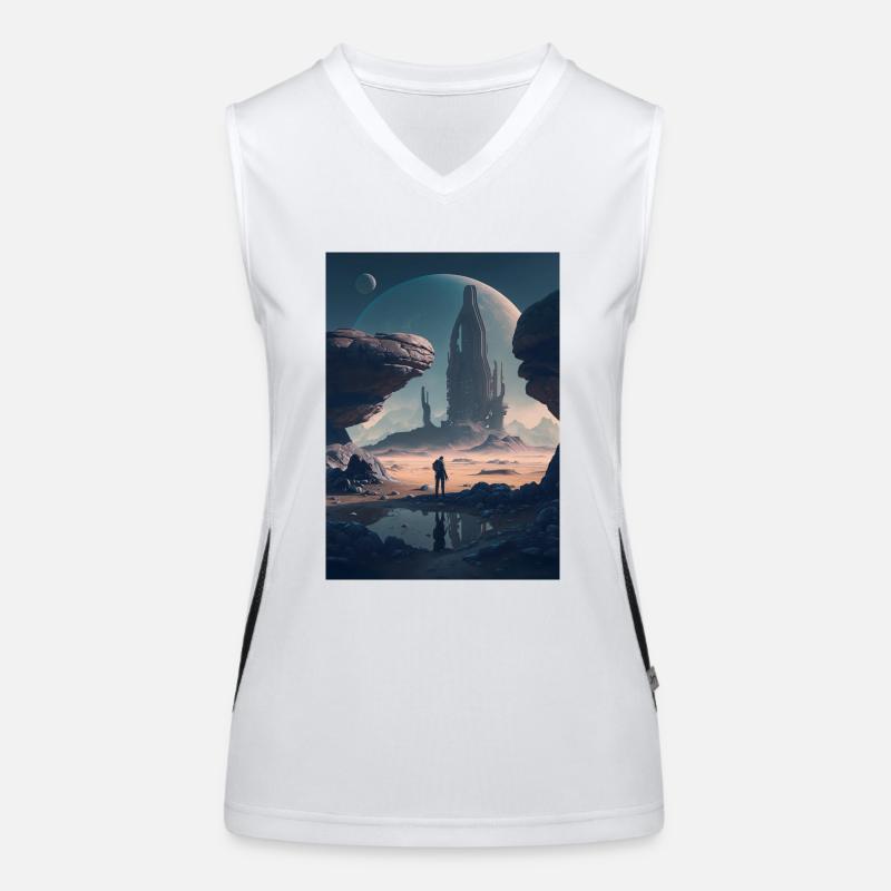 Futuristic Landscape Women's Functional Contrast Tank Top