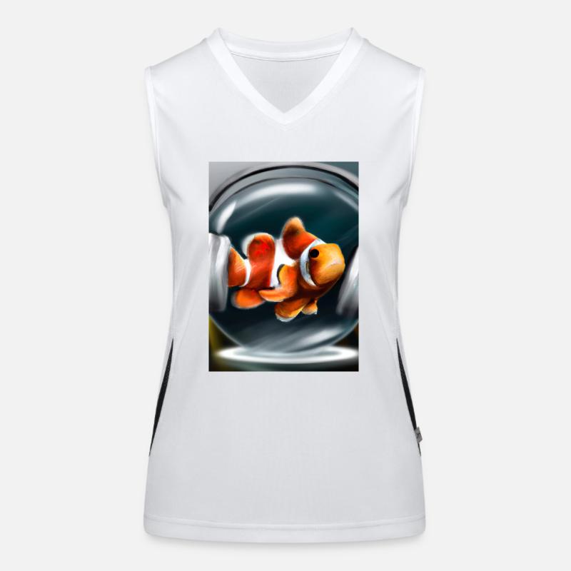 Clownfisch Kopfhörer Funktionelles Kontrast-Tank Top für Frauen