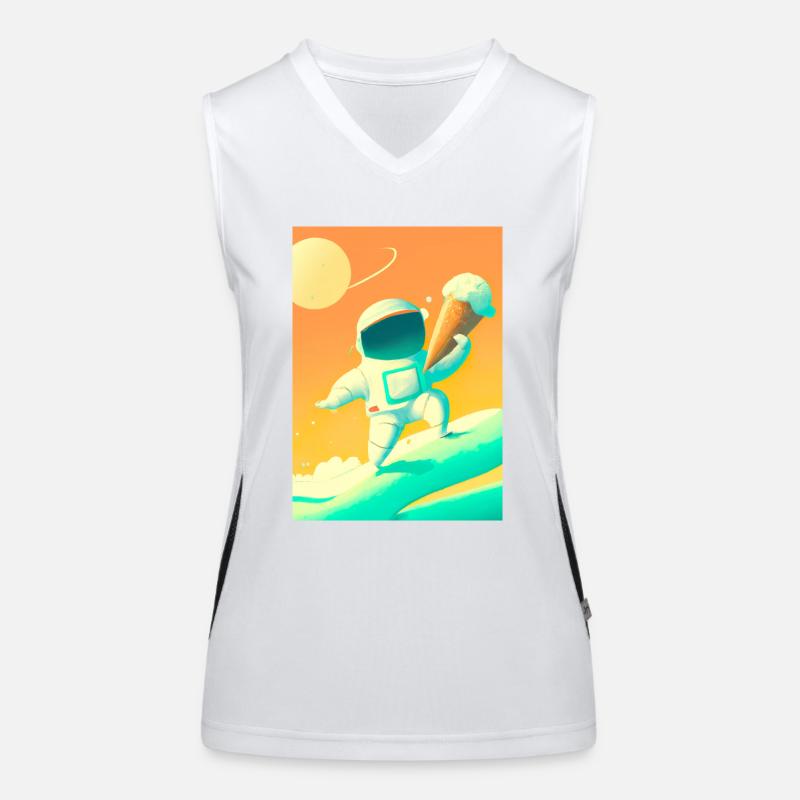 Astronaut mit Eiscreme Funktionelles Kontrast-Tank Top für Frauen