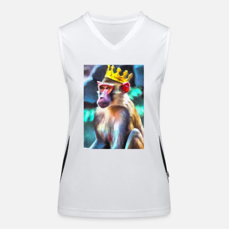 Affe mit Krone Funktionelles Kontrast-Tank Top für Frauen