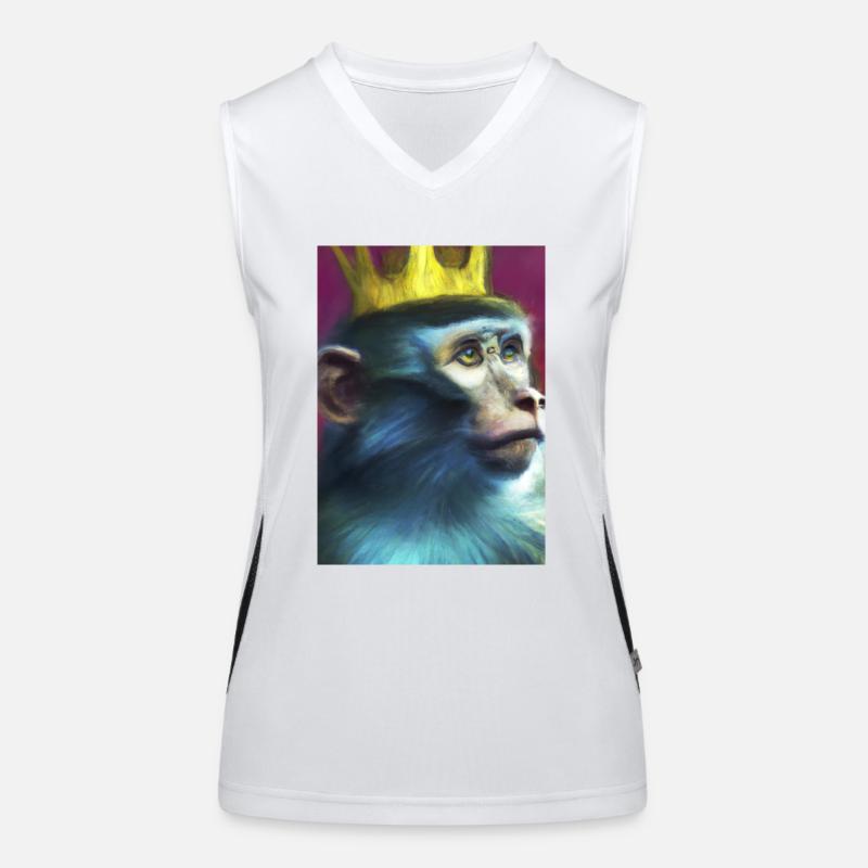 Affe mit Krone Funktionelles Kontrast-Tank Top für Frauen