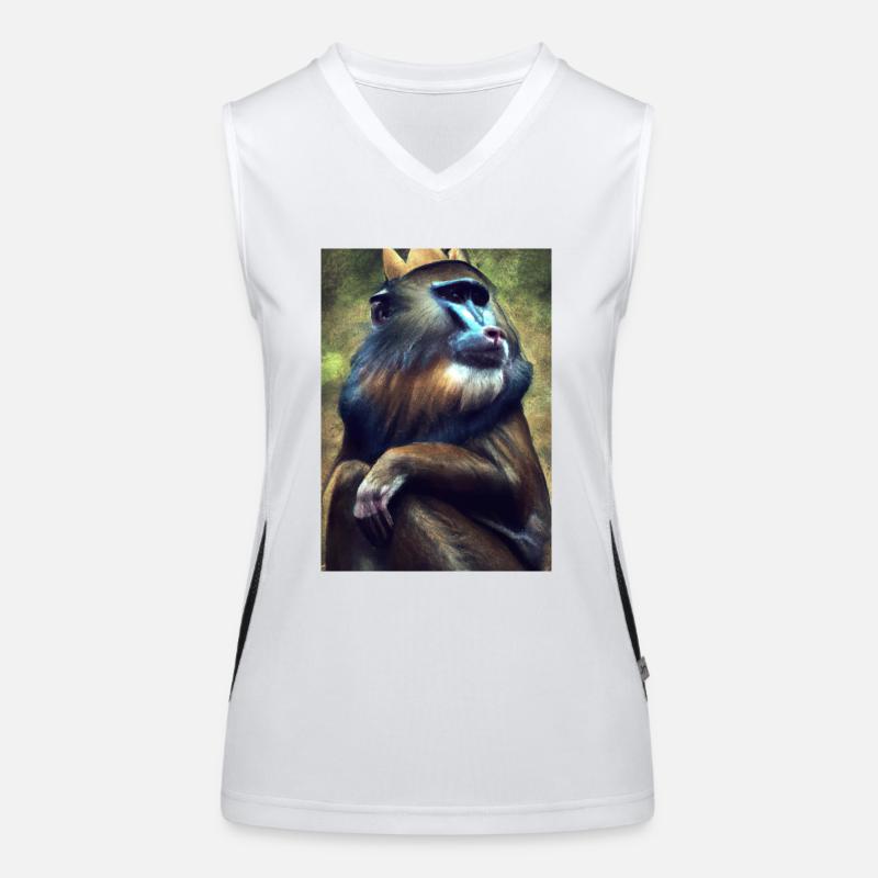 Affe mit Krone Funktionelles Kontrast-Tank Top für Frauen