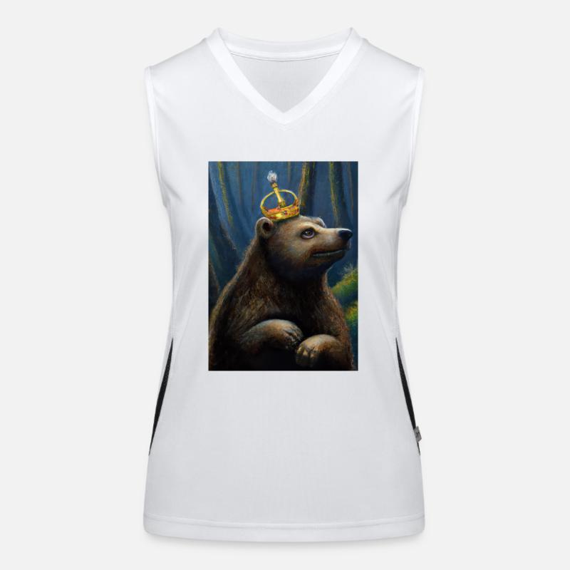 Bär mit Krone Funktionelles Kontrast-Tank Top für Frauen
