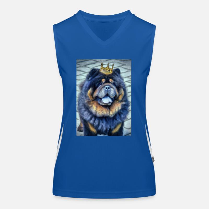 Chow Chow mit Krone Funktionelles Kontrast-Tank Top für Frauen