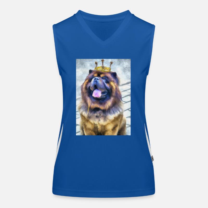 Chow Chow mit Krone Funktionelles Kontrast-Tank Top für Frauen
