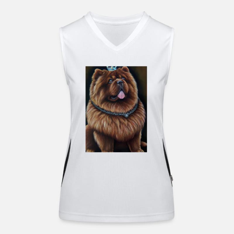 Chow Chow mit Krone Funktionelles Kontrast-Tank Top für Frauen