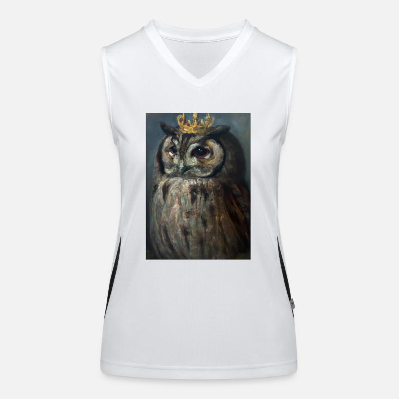 Eule mit Krone Funktionelles Kontrast-Tank Top für Frauen