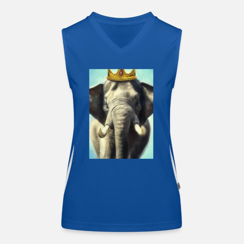 Elefant mit Krone Funktionelles Kontrast-Tank Top für Frauen