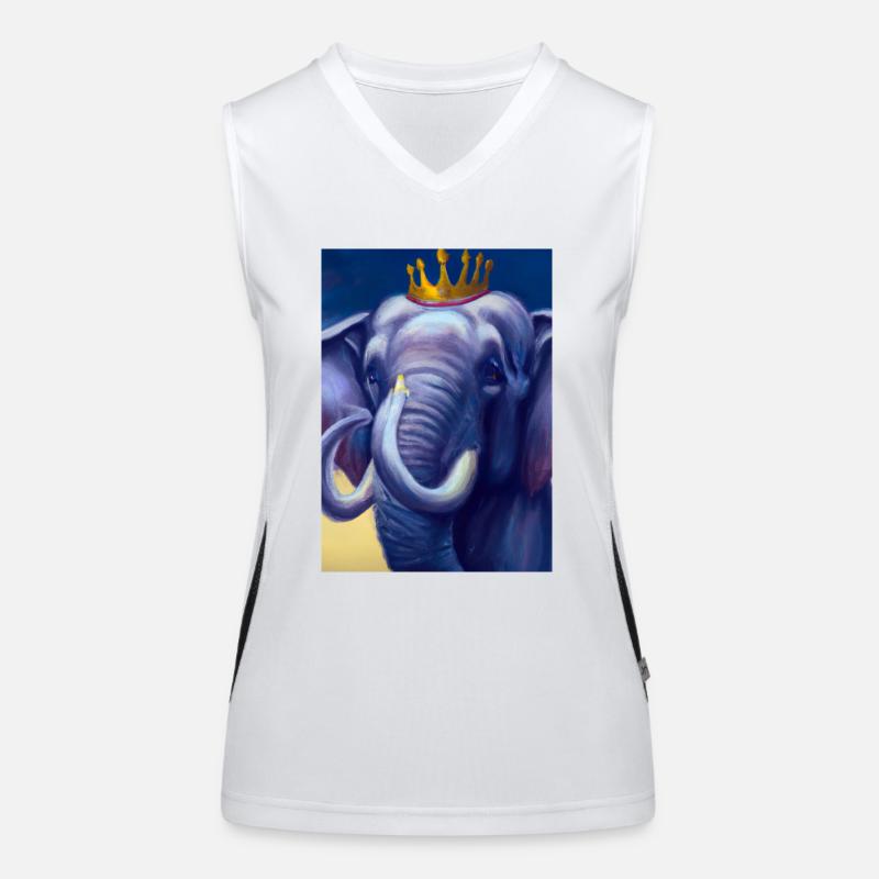 Elefant mit Krone Funktionelles Kontrast-Tank Top für Frauen