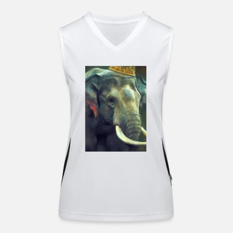 Elefant mit Krone Funktionelles Kontrast-Tank Top für Frauen