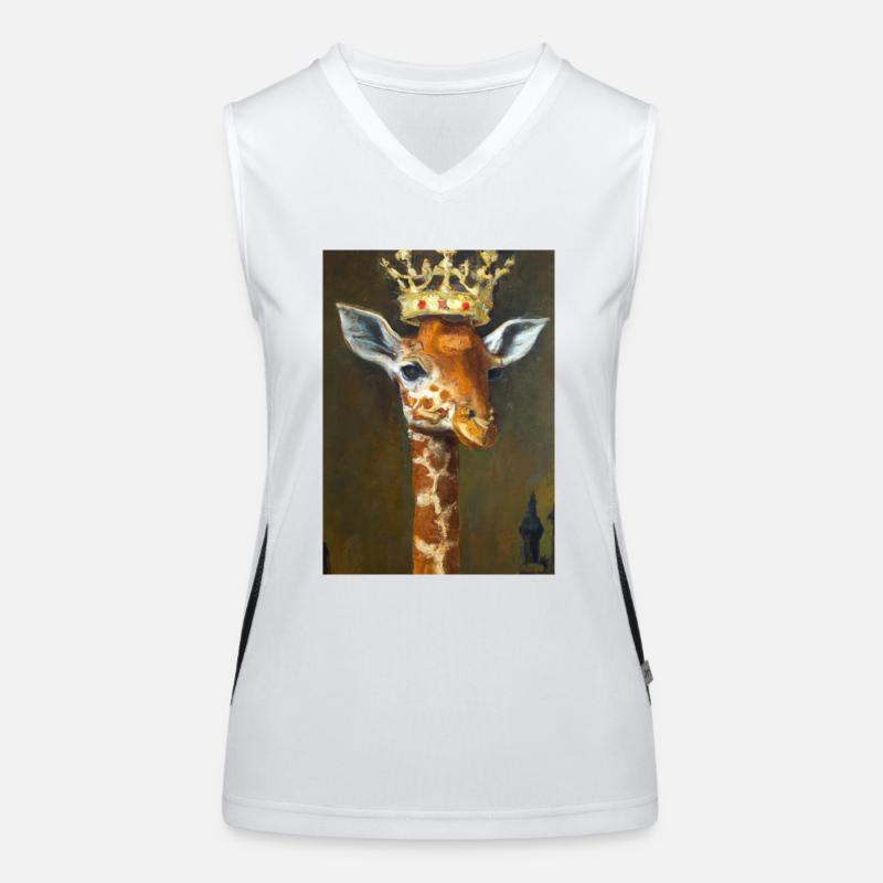 Giraffe mit Krone Funktionelles Kontrast-Tank Top für Frauen