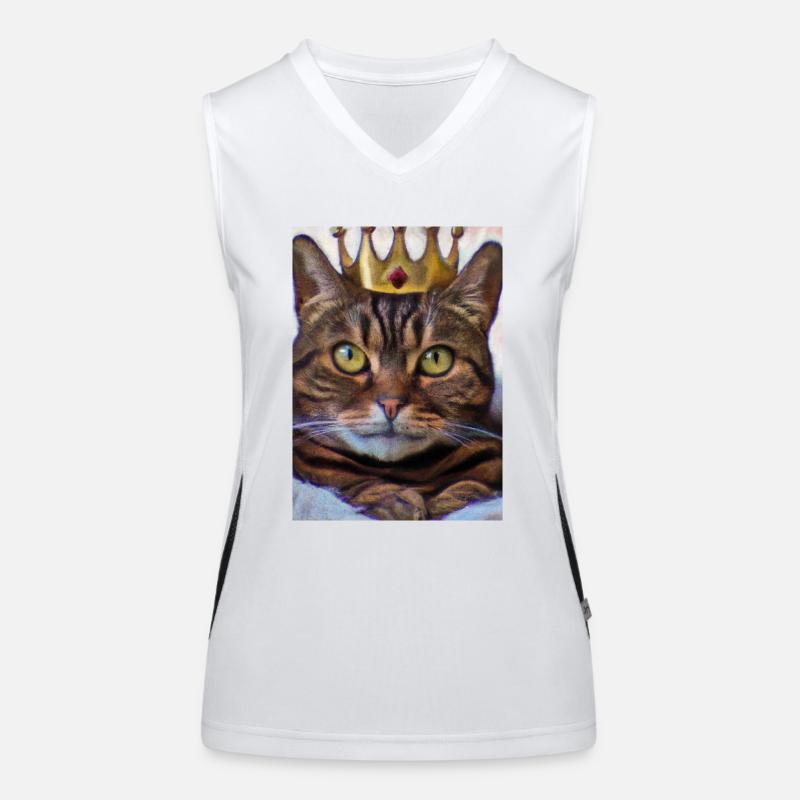 Katze mit Krone Funktionelles Kontrast-Tank Top für Frauen