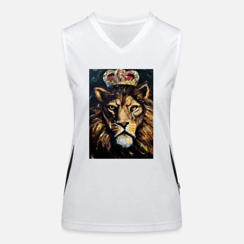 Löwe mit Krone Funktionelles Kontrast-Tank Top für Frauen