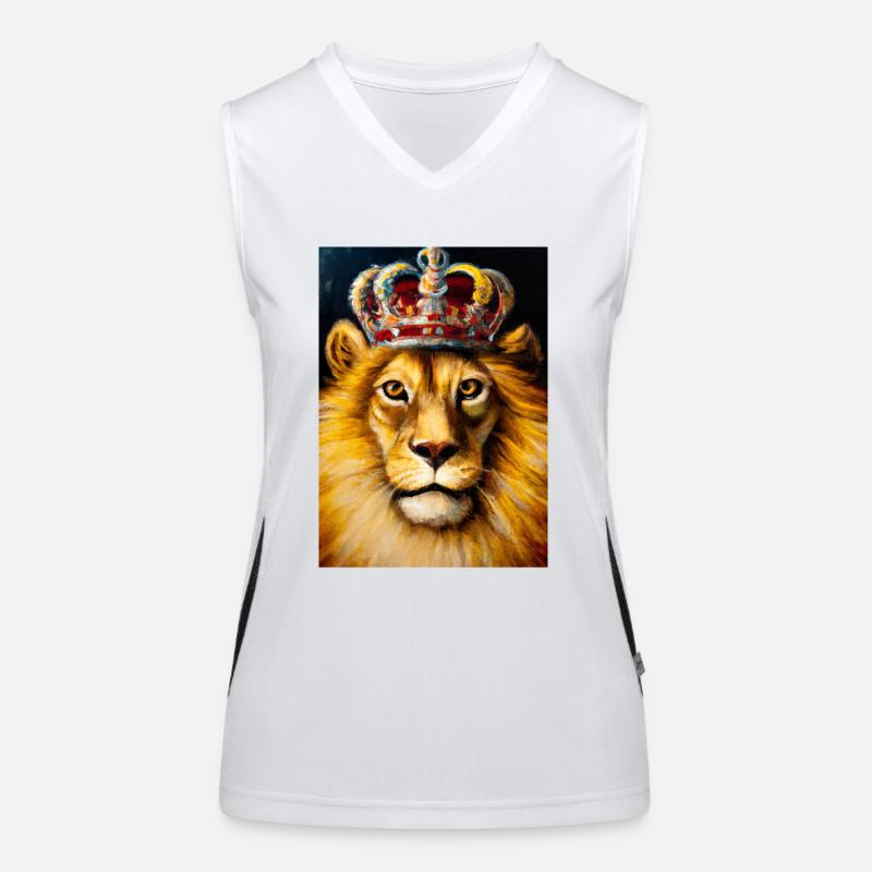 Löwe mit Krone Funktionelles Kontrast-Tank Top für Frauen
