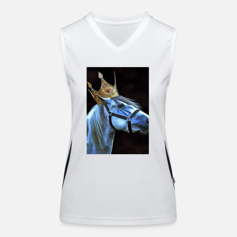 Pferd mit Krone Funktionelles Kontrast-Tank Top für Frauen