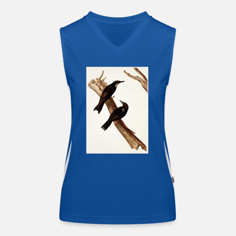 Vögel auf einem Zweig Funktionelles Kontrast-Tank Top für Frauen
