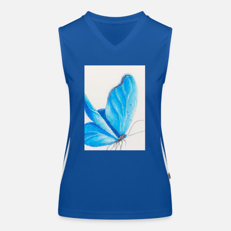 Blauer Schmetterling Funktionelles Kontrast-Tank Top für Frauen