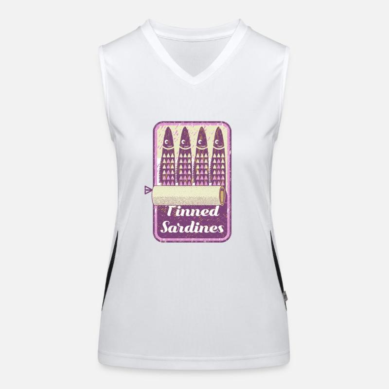 Sardines in a tin vector Women's Functional Contrast Tank Top