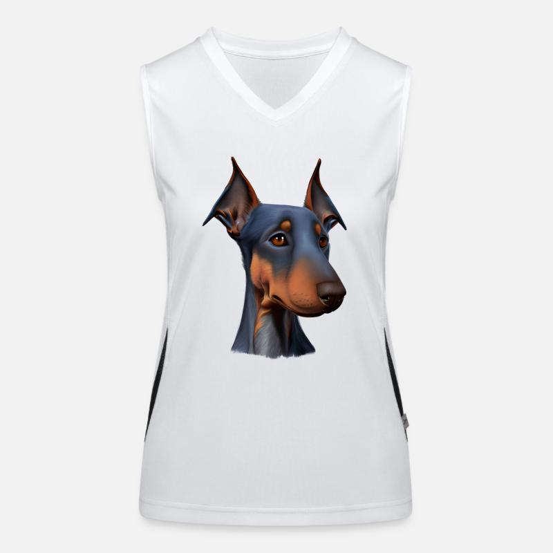 Dobermann Dobermannwelpe Dobermanntrainer Hund Funktionelles Kontrast-Tank Top für Frauen