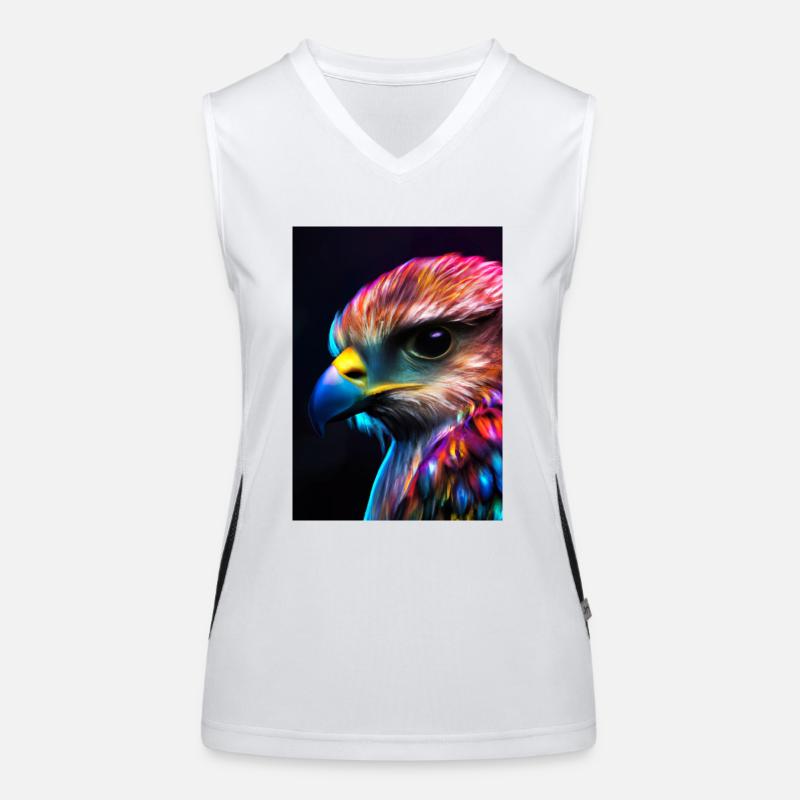 Buntes Vogelgesicht Funktionelles Kontrast-Tank Top für Frauen