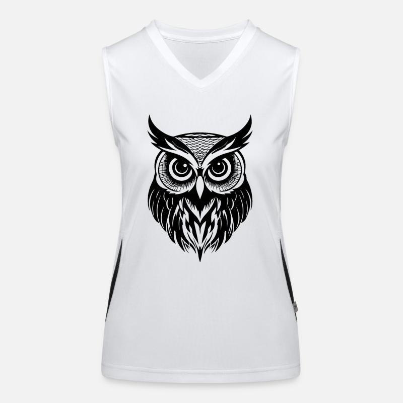 Eule Eulen Vogel Vögel Funktionelles Kontrast-Tank Top für Frauen