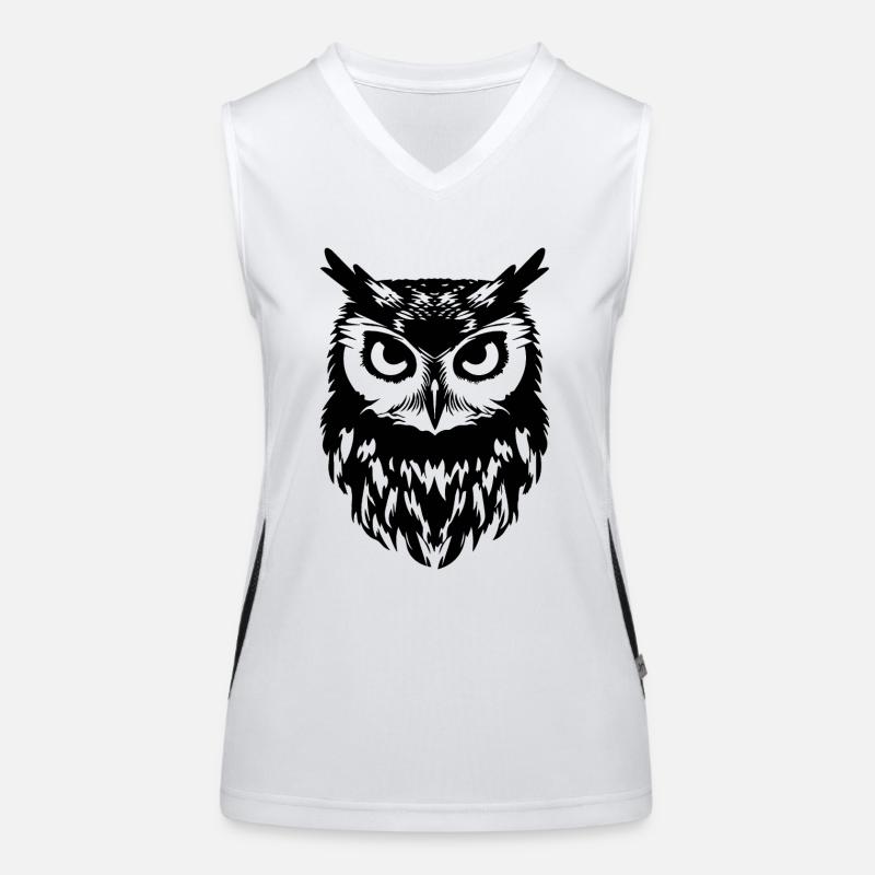 Eule Eulen Vogel Vögel Funktionelles Kontrast-Tank Top für Frauen