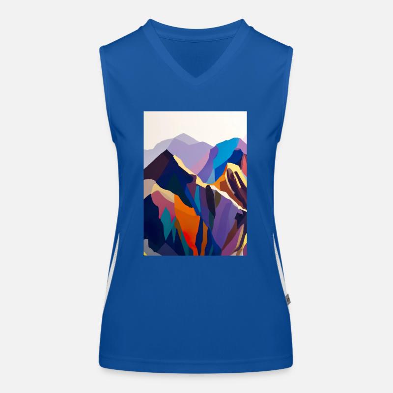 Bunte Berge Funktionelles Kontrast-Tank Top für Frauen