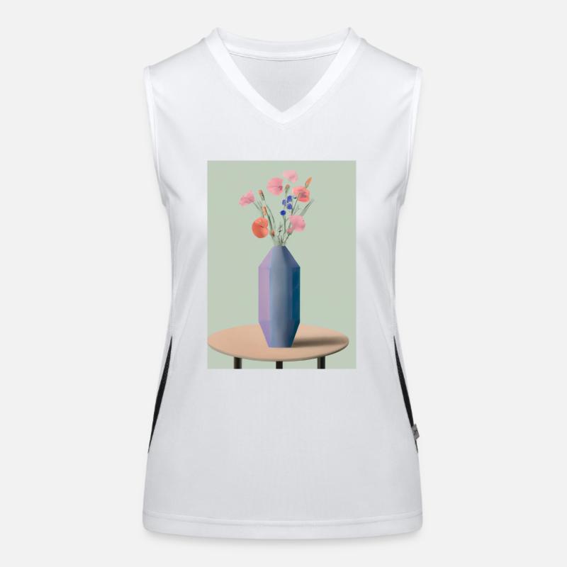 Fancy Blumen Vase Funktionelles Kontrast-Tank Top für Frauen