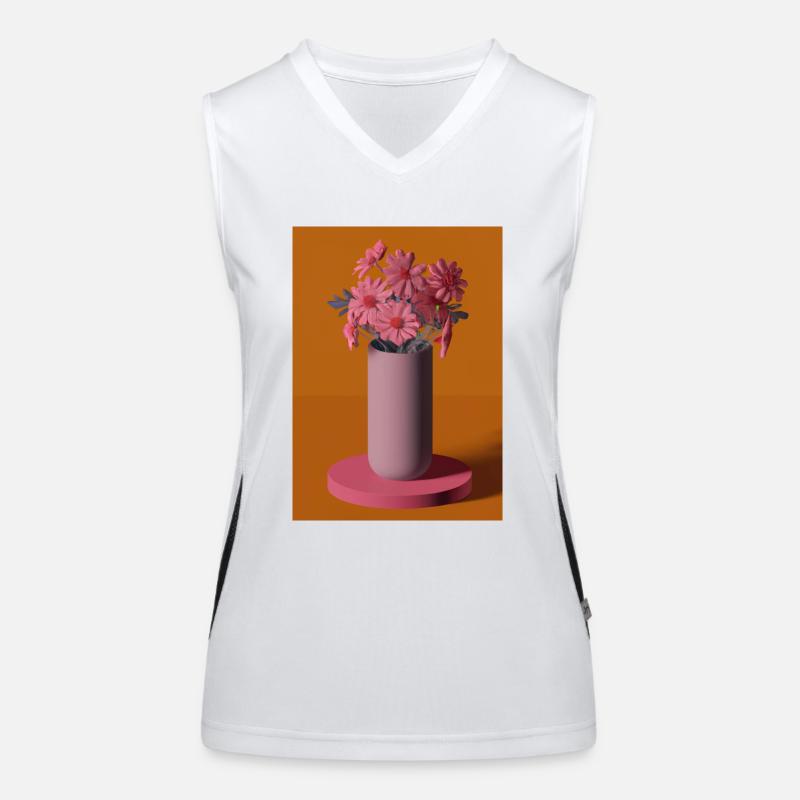 Fancy Blumen Vase Funktionelles Kontrast-Tank Top für Frauen