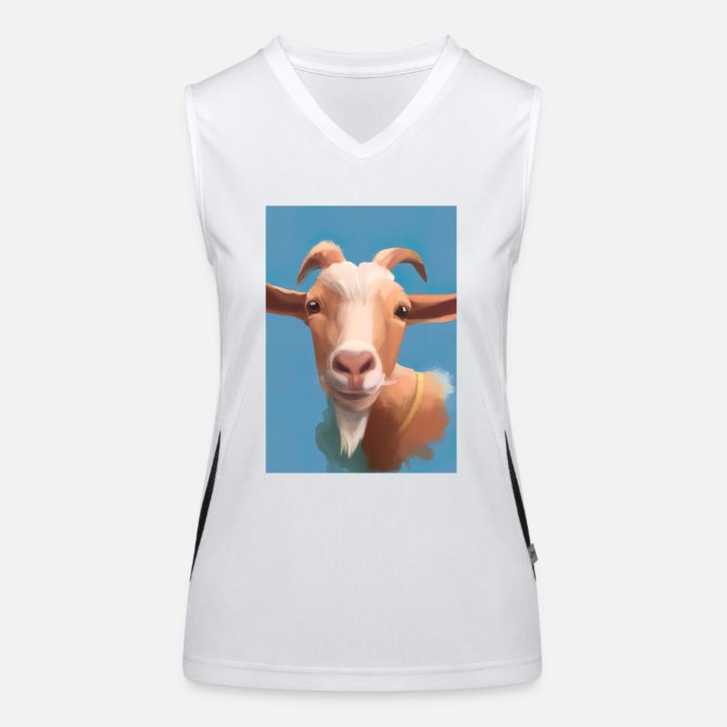 Glückliche Ziege Funktionelles Kontrast-Tank Top für Frauen