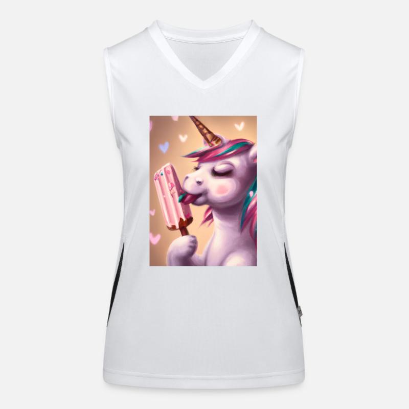 Eiscreme Einhorn Funktionelles Kontrast-Tank Top für Frauen