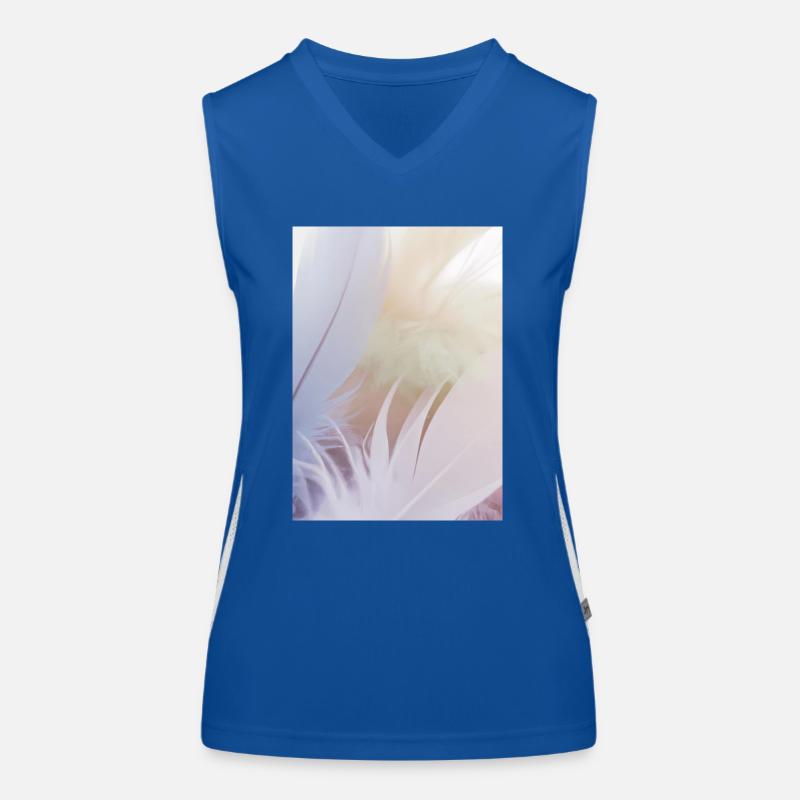 Pastellfarbene Federn Funktionelles Kontrast-Tank Top für Frauen