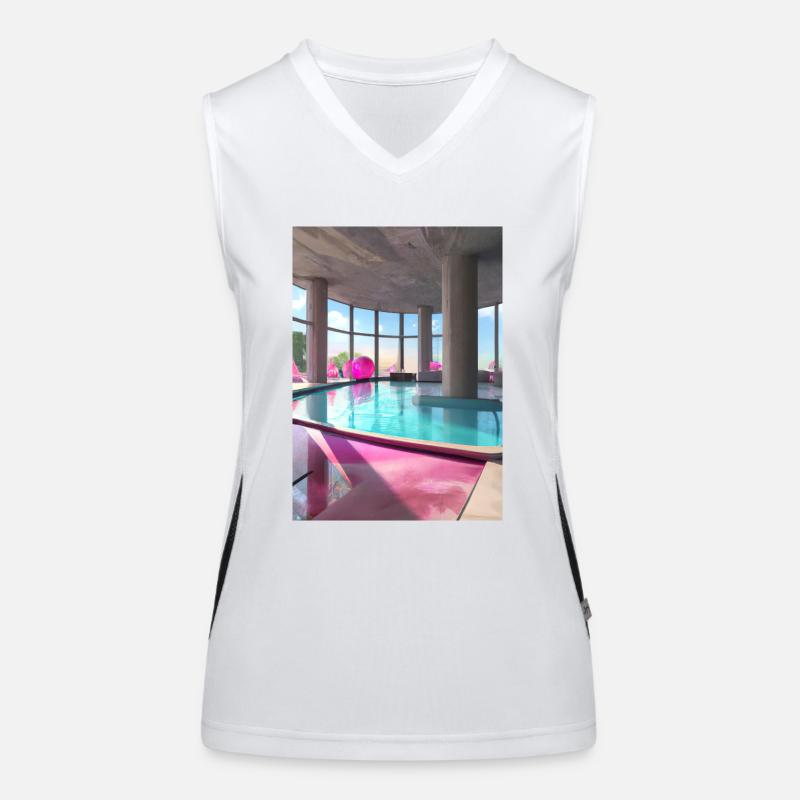 Pool-Lounge Funktionelles Kontrast-Tank Top für Frauen