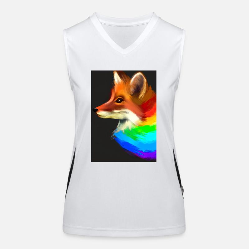 Regenbogenfuchs Funktionelles Kontrast-Tank Top für Frauen