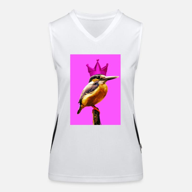Vogel mit Krone Funktionelles Kontrast-Tank Top für Frauen