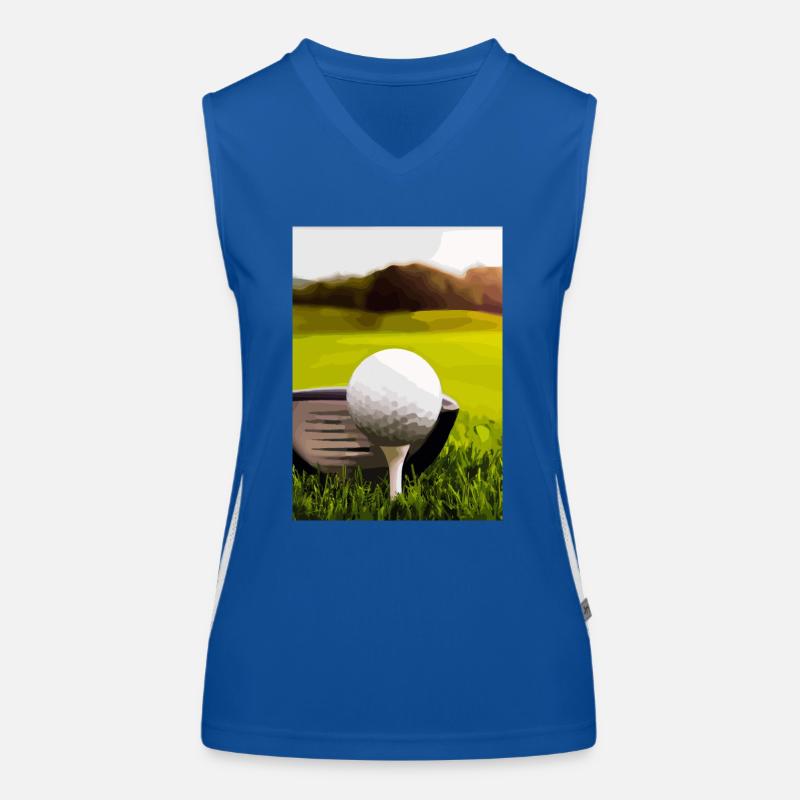 Golfball Abschlag Funktionelles Kontrast-Tank Top für Frauen