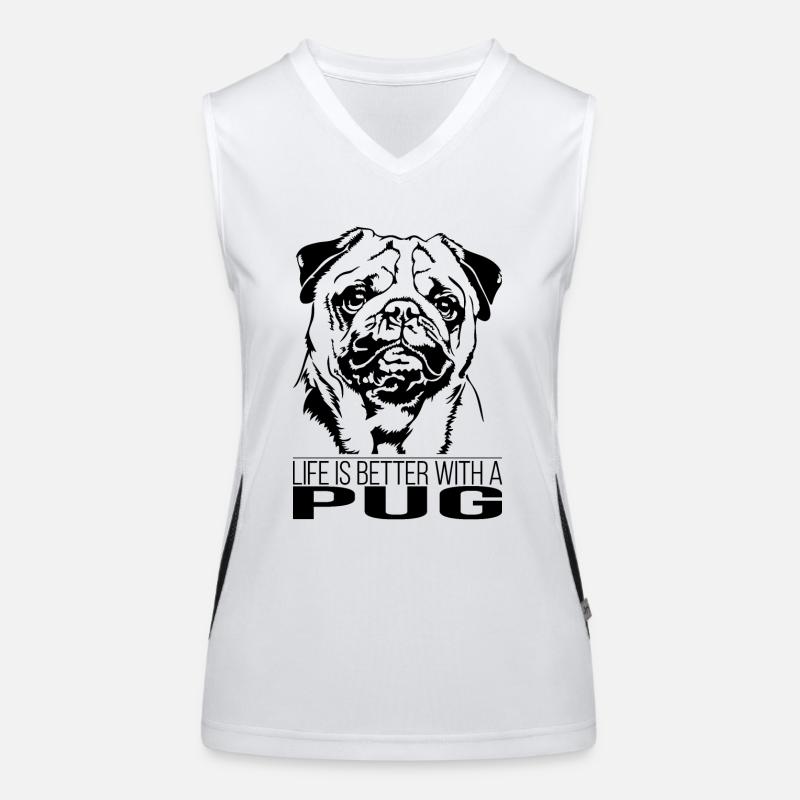 Pug life is better Mops Hunde Wilsigns Funktionelles Kontrast-Tank Top für Frauen