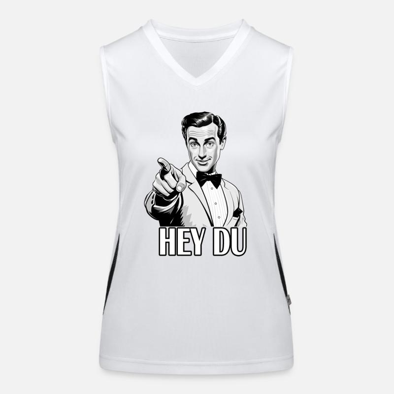 Hey du Retro Mann Funktionelles Kontrast-Tank Top für Frauen