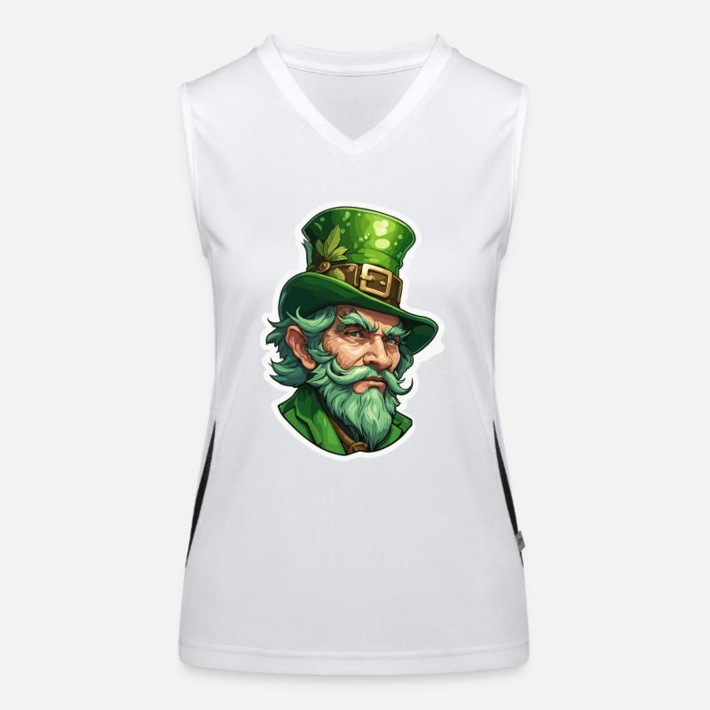 Leprechaun / Leprechaun / Vert / Gingembre / Irlande Débardeur respirant contrasté Femme