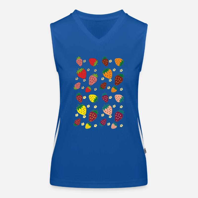 Strawberries colorful Women's Functional Contrast Tank Top