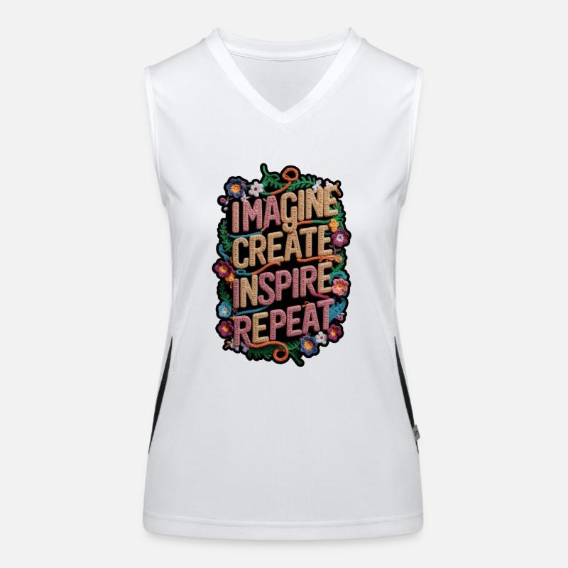 Imagine create inspire repeat Women's Functional Contrast Tank Top