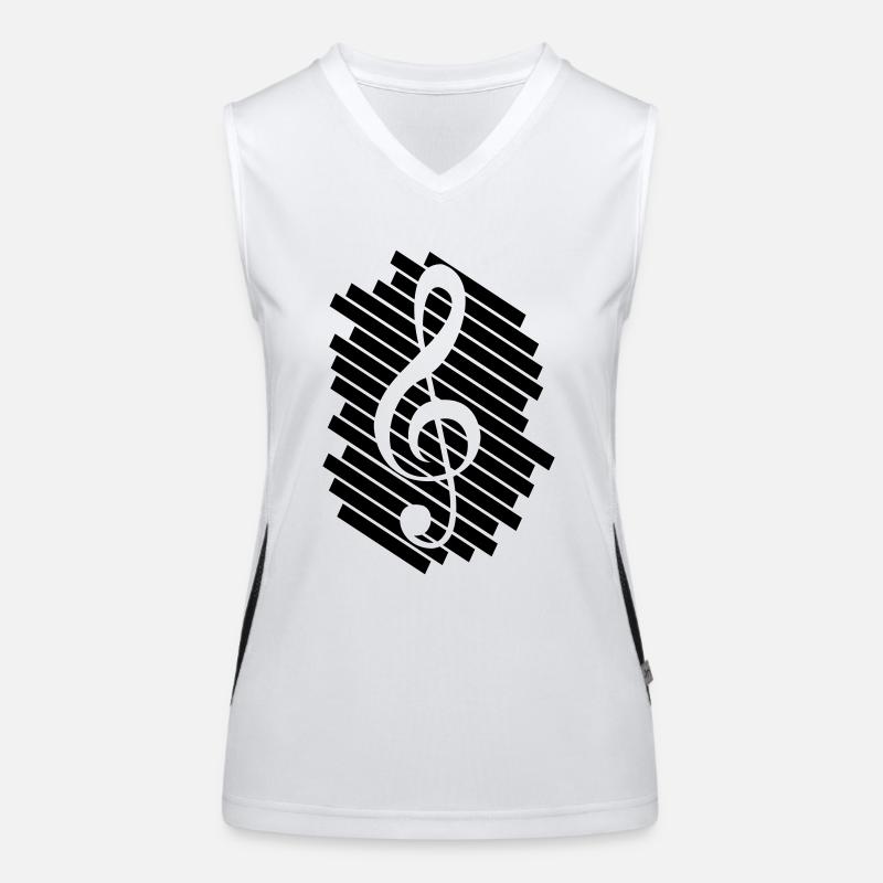 Music clef note melody musical note audio Women's Functional Contrast Tank Top