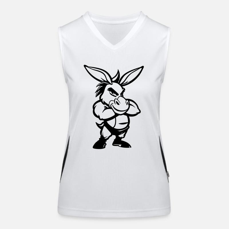 esel comic Funktionelles Kontrast-Tank Top für Frauen