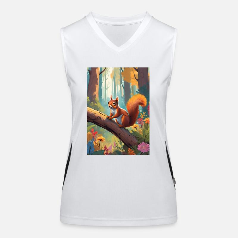 Écureuil dans la forêt Vert Débardeur respirant contrasté Femme